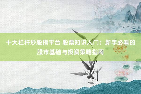 十大杠杆炒股指平台 股票知识入门：新手必看的股市基础与投资策略指南