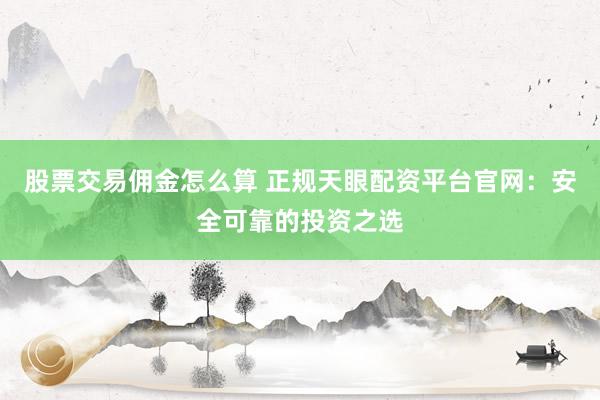 股票交易佣金怎么算 正规天眼配资平台官网：安全可靠的投资之选