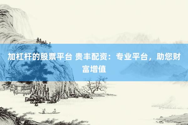 加杠杆的股票平台 贵丰配资：专业平台，助您财富增值