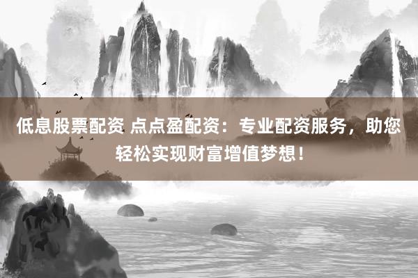低息股票配资 点点盈配资：专业配资服务，助您轻松实现财富增值梦想！