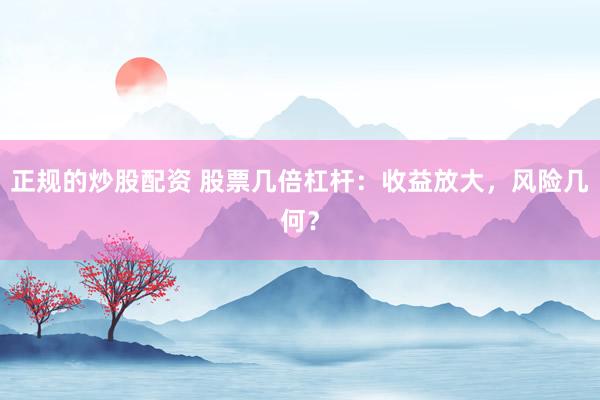 正规的炒股配资 股票几倍杠杆：收益放大，风险几何？