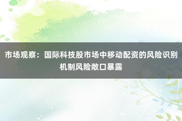 市场观察：国际科技股市场中移动配资的风险识别机制风险敞口暴露