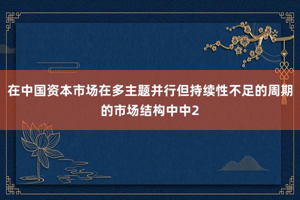 在中国资本市场在多主题并行但持续性不足的周期的市场结构中中2