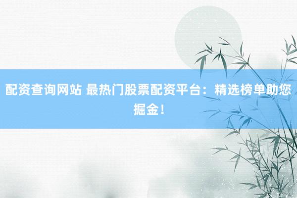 配资查询网站 最热门股票配资平台：精选榜单助您掘金！