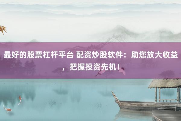 最好的股票杠杆平台 配资炒股软件：助您放大收益，把握投资先机！