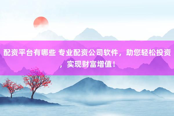 配资平台有哪些 专业配资公司软件，助您轻松投资，实现财富增值！